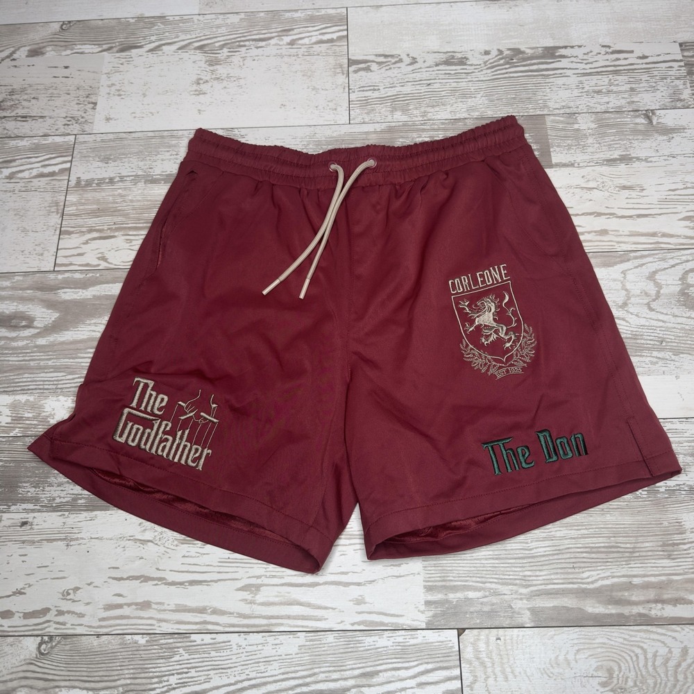 Shoe Palace X The‎ Godfather Sweat Shorts Mens Medium Red Corleone The Don Movie